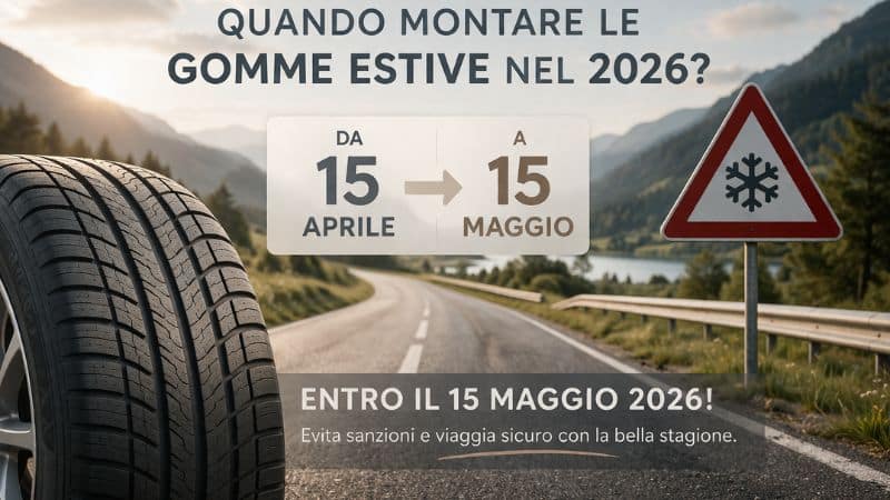 Quando montare le gomme estive nel 2026